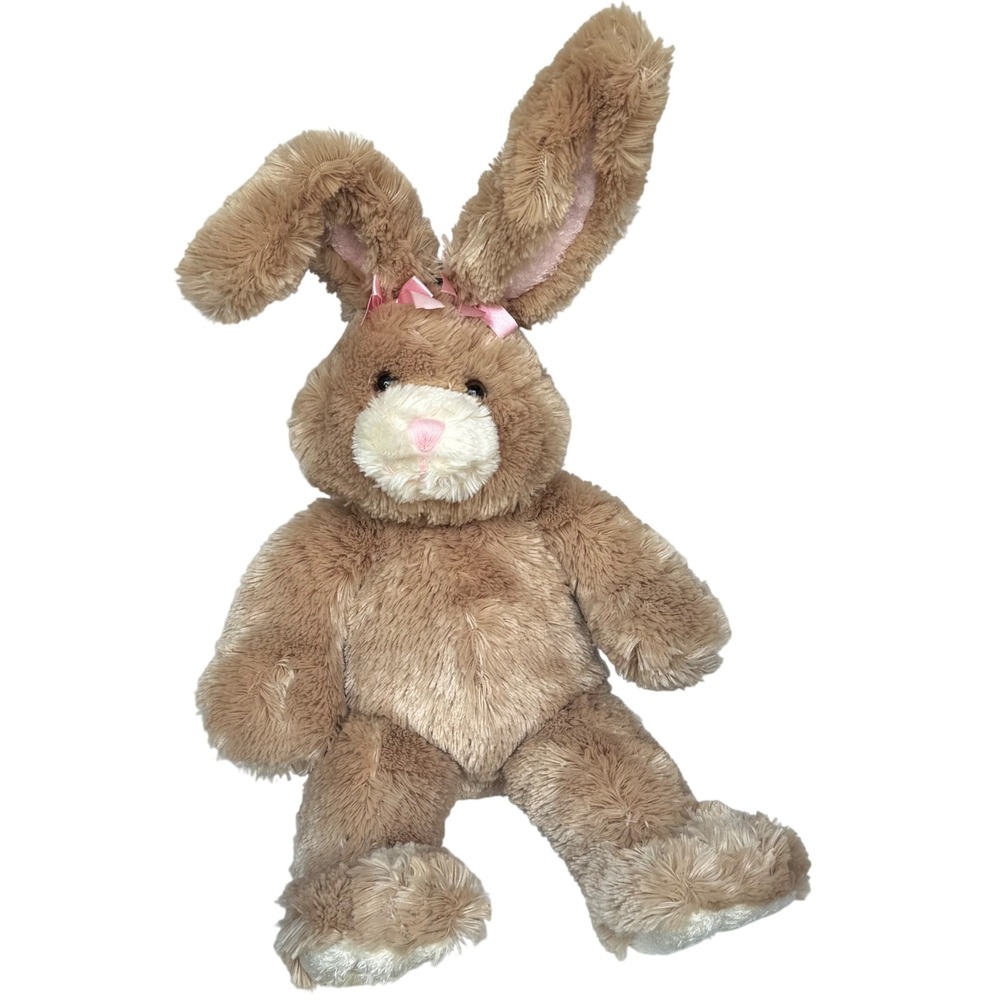 Build-A-Bear Lil Cocoa Bunny Plush Tan Brown Excellent Poseable Ears Bows Easter
